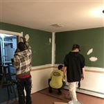 Guys painting wall green